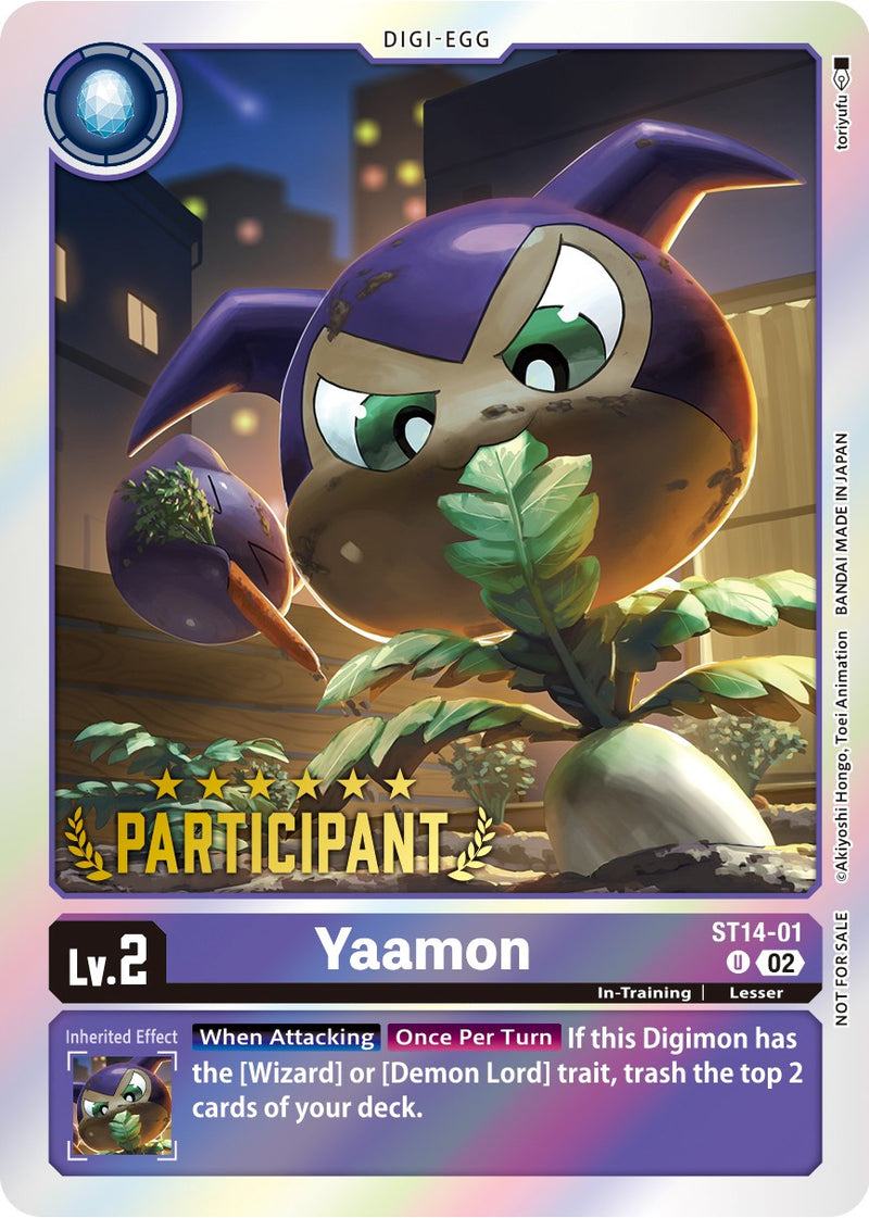 Yaamon [ST14-01] (Digimon 3-On-3 November 2023 Participation) [Starter Deck: Beelzemon Advanced Deck Set] - Paradise Hobbies LLC