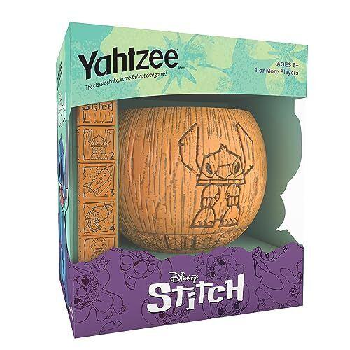 YAHTZEE: Disney Stitch | Collectible Stitch Tiki Style Dice Cup - Paradise Hobbies LLC