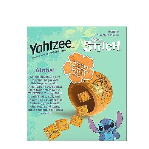 YAHTZEE: Disney Stitch | Collectible Stitch Tiki Style Dice Cup - Paradise Hobbies LLC