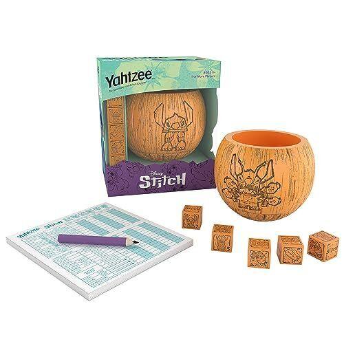 YAHTZEE: Disney Stitch | Collectible Stitch Tiki Style Dice Cup - Paradise Hobbies LLC