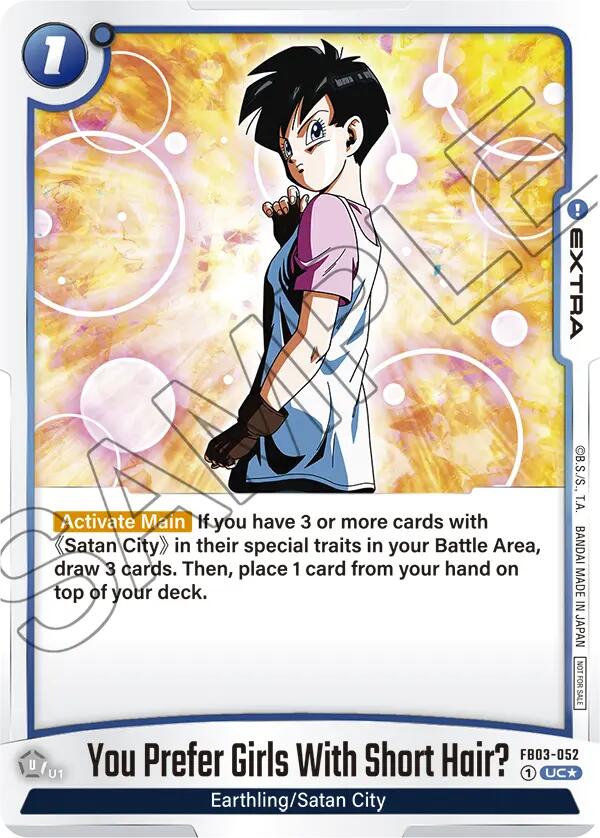 You Prefer Girls With Short Hair? (FB03-052) (Tournament Pack 03) [Fusion World Tournament Cards] - Paradise Hobbies LLC