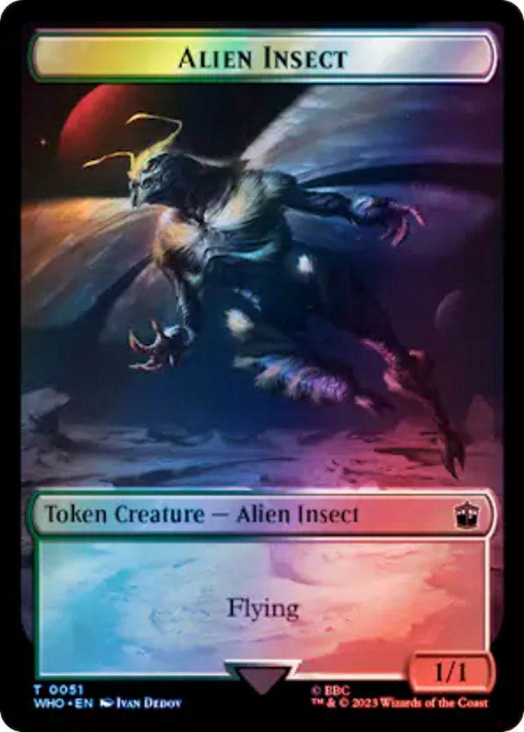 Alien // Alien Insect Double-Sided Token (Surge Foil) [Doctor Who Tokens] - Paradise Hobbies LLC