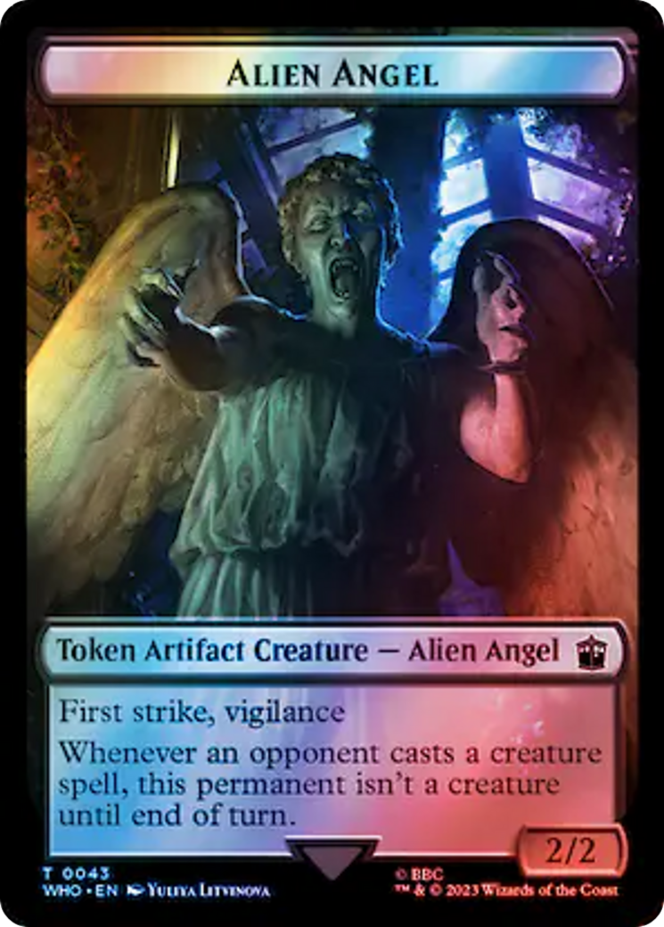 Alien Angel // Clue (0055) Double-Sided Token (Surge Foil) [Doctor Who Tokens] - Paradise Hobbies LLC