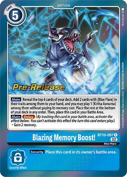 Blazing Memory Boost! [BT10-097] [Xros Encounter Pre-Release Cards] - Paradise Hobbies LLC