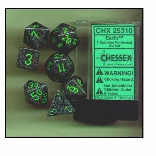 Chessex Dice Set-Speckled: Poly Set Earth (7) - Paradise Hobbies LLC
