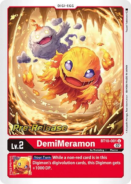 DemiMeramon [BT10-001] [Xros Encounter Pre-Release Cards] - Paradise Hobbies LLC