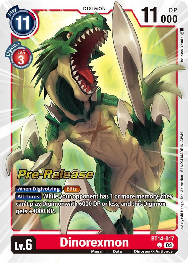 Dinorexmon [BT14-017] [Blast Ace Pre-Release Cards] - Paradise Hobbies LLC