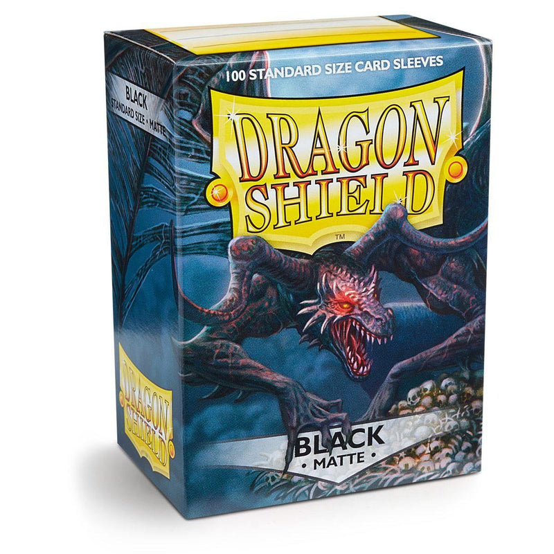 Dragon Shield: Standard 100ct Sleeves - Black (Matte) - Paradise Hobbies LLC