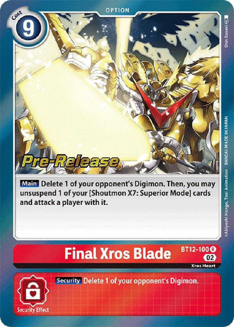 Final Xros Blade [BT12-100] [Across Time Pre-Release Cards] - Paradise Hobbies LLC