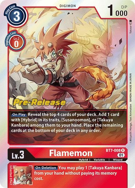 Flamemon [BT7-008] [Next Adventure Pre-Release Cards] - Paradise Hobbies LLC