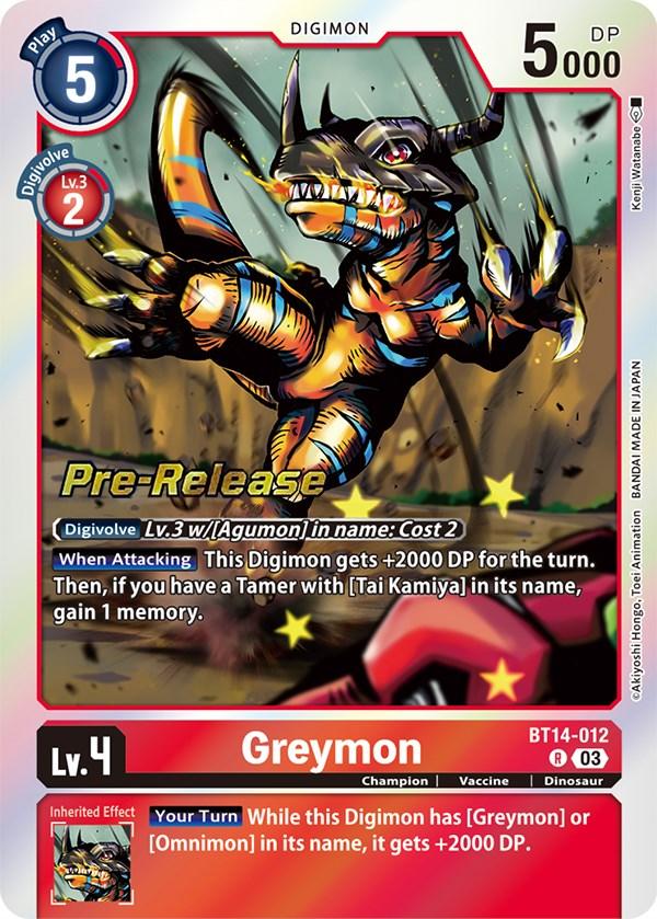 Greymon [BT14-012] [Blast Ace Pre-Release Cards] - Paradise Hobbies LLC