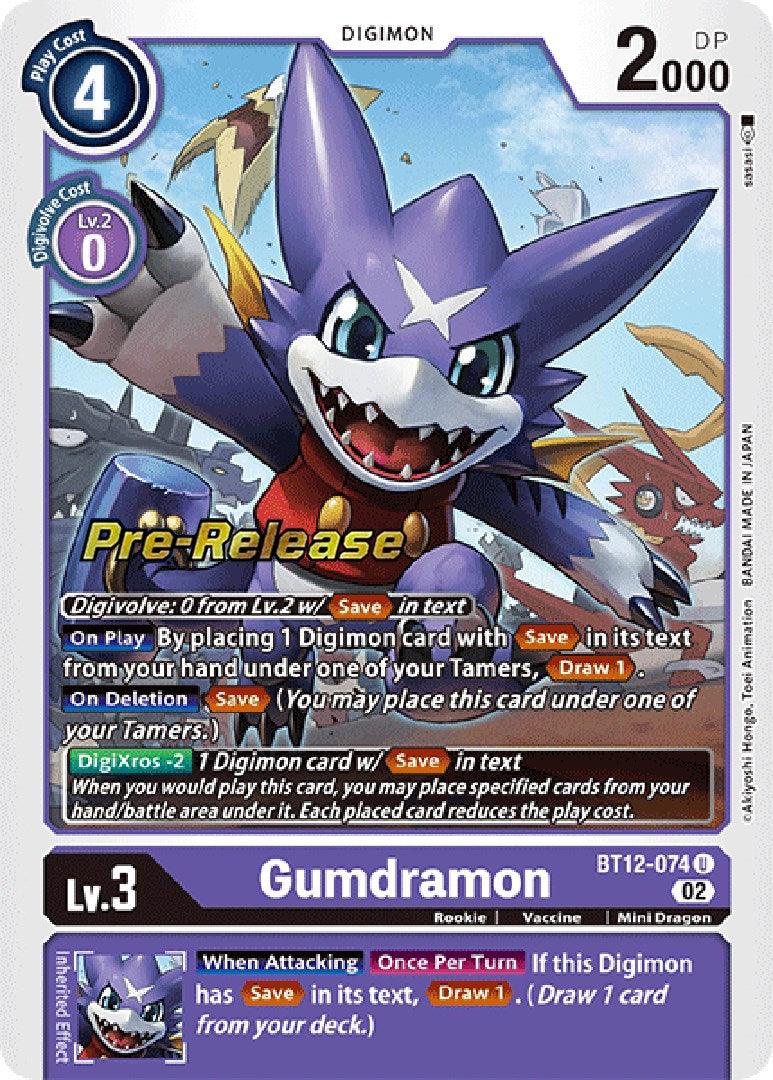 Gumdramon [BT12-074] [Across Time Pre-Release Cards] - Paradise Hobbies LLC