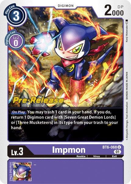 Impmon [BT6-068] [Double Diamond Pre-Release Cards] - Paradise Hobbies LLC