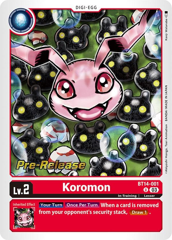 Koromon [BT14-001] [Blast Ace Pre-Release Cards] - Paradise Hobbies LLC