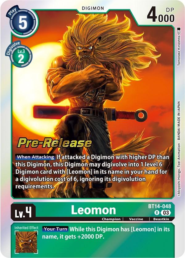 Leomon [BT14-048] [Blast Ace Pre-Release Cards] - Paradise Hobbies LLC