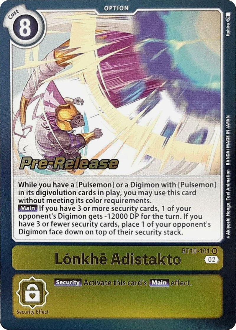 Lonkhe Adistakto [BT10-101] [Xros Encounter Pre-Release Cards] - Paradise Hobbies LLC