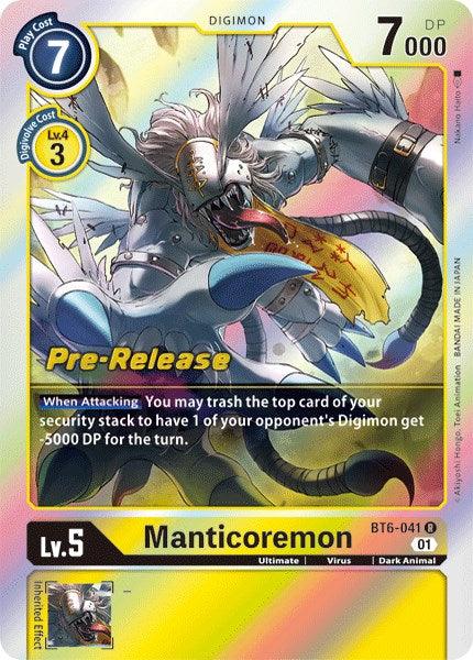 Manticoremon [BT6-041] [Double Diamond Pre-Release Cards] - Paradise Hobbies LLC