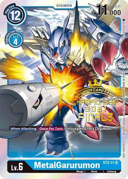 MetalGarurumon [ST2-11] (2021 Championship Finals Event Pack Alt-Art Gold Stamp Set) [Starter Deck: Cocytus Blue Promos] - Paradise Hobbies LLC