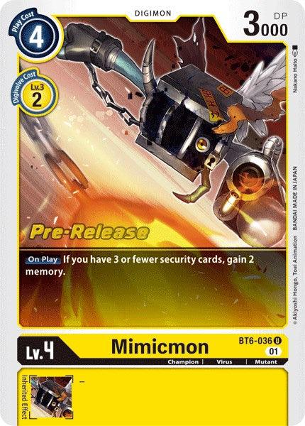 Mimicmon [BT6-036] [Double Diamond Pre-Release Cards] - Paradise Hobbies LLC