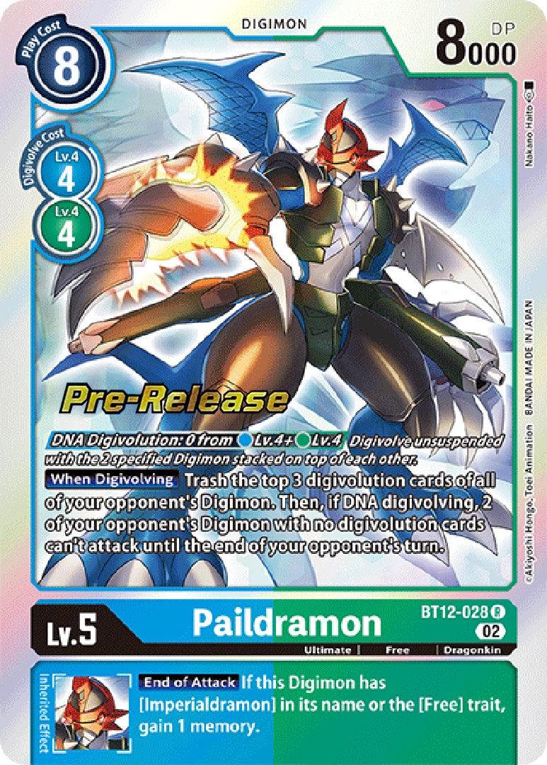 Paildramon [BT12-028] [Across Time Pre-Release Cards] - Paradise Hobbies LLC