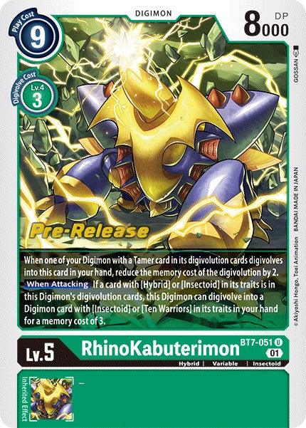 RhinoKabuterimon [BT7-051] [Next Adventure Pre-Release Cards] - Paradise Hobbies LLC