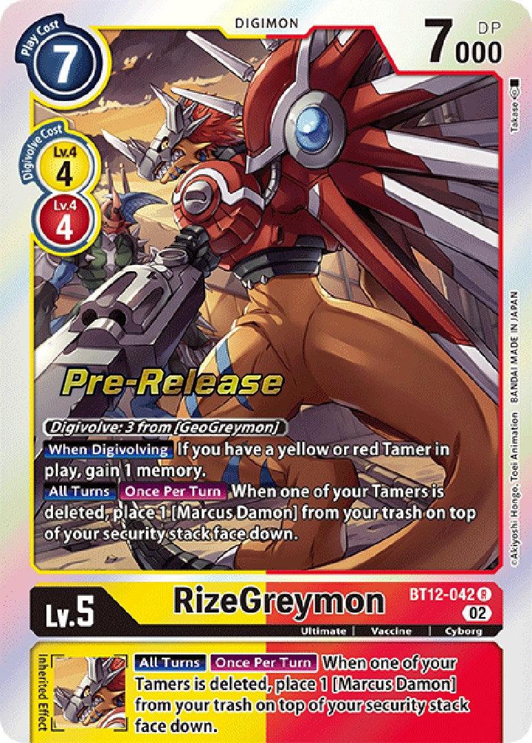 RizeGreymon [BT12-042] [Across Time Pre-Release Cards] - Paradise Hobbies LLC