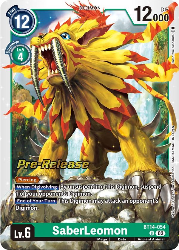 SaberLeomon [BT14-054] [Blast Ace Pre-Release Cards] - Paradise Hobbies LLC