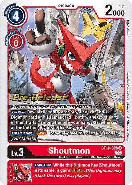 Shoutmon [BT10-008] [Xros Encounter Pre-Release Cards] - Paradise Hobbies LLC