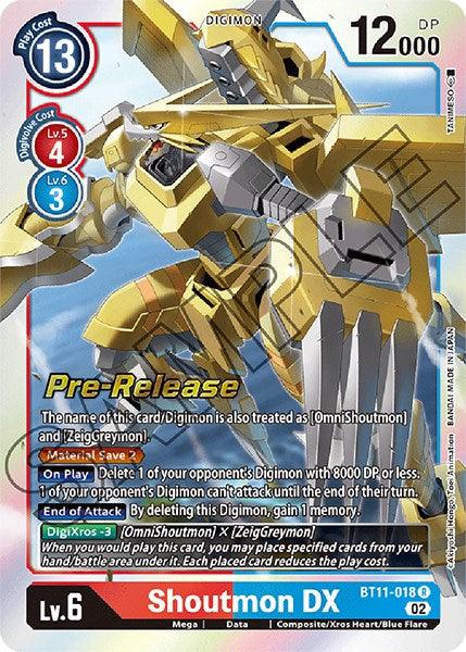 Shoutmon DX [BT11-018] [Dimensional Phase Pre-Release Promos] - Paradise Hobbies LLC