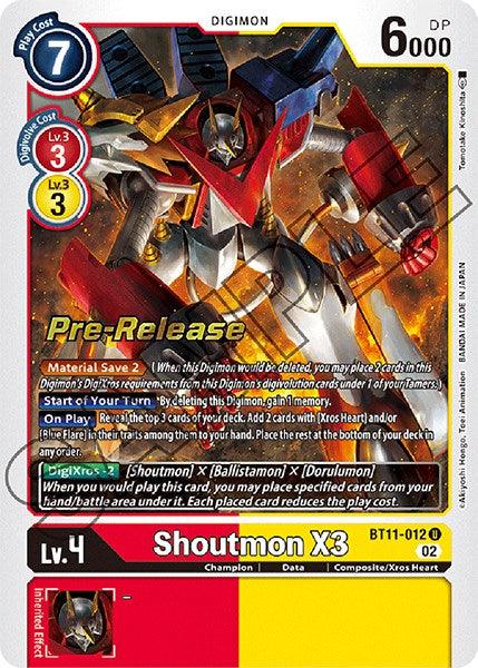 Shoutmon X3 [BT11-012] [Dimensional Phase Pre-Release Promos] - Paradise Hobbies LLC