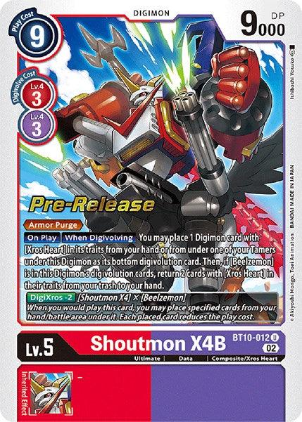 Shoutmon X4B [BT10-012] [Xros Encounter Pre-Release Cards] - Paradise Hobbies LLC