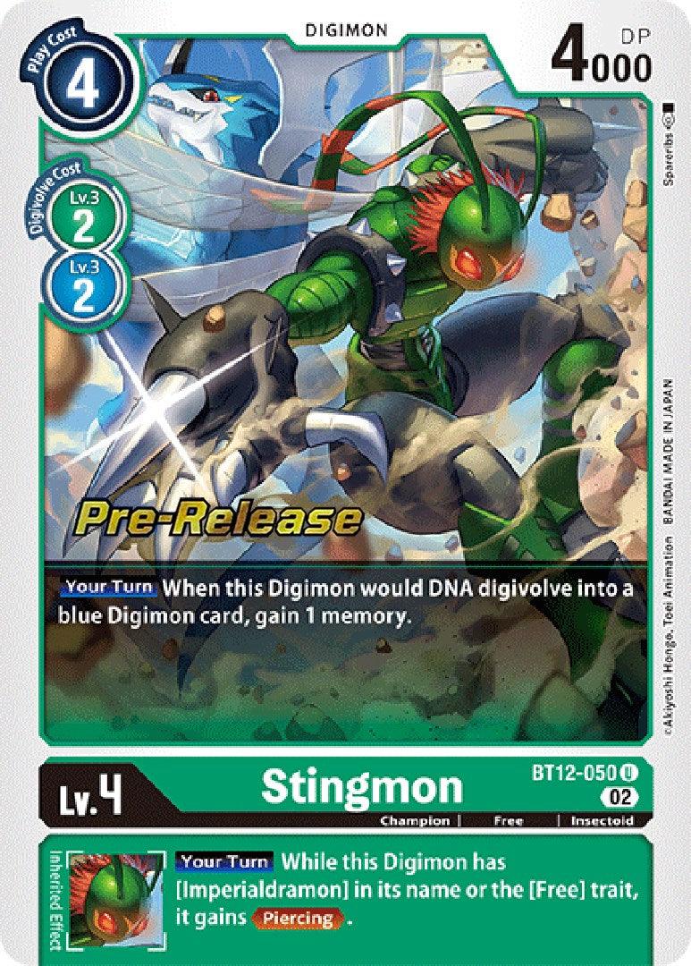 Stingmon [BT12-050] [Across Time Pre-Release Cards] - Paradise Hobbies LLC