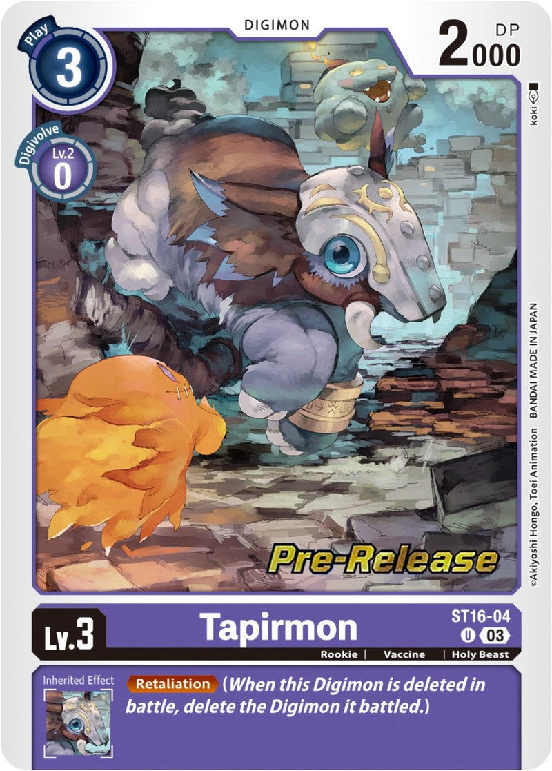 Tapirmon [ST16-04] [Starter Deck: Wolf of Friendship Pre-Release Cards] - Paradise Hobbies LLC