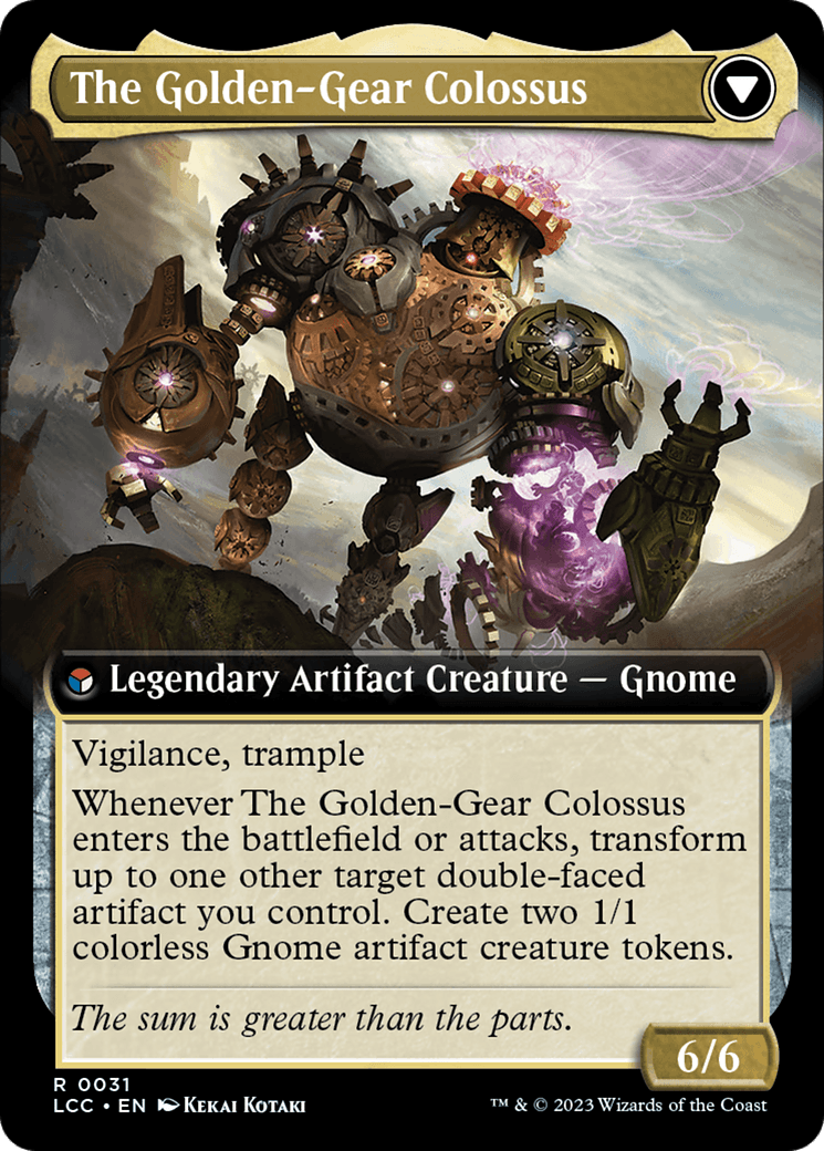 Tetzin, Gnome Champion // The Golden-Gear Colossus (Extended Art) [The Lost Caverns of Ixalan Commander] - Paradise Hobbies LLC