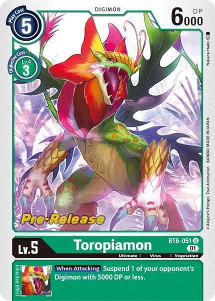 Toropiamon [BT6-051] [Double Diamond Pre-Release Cards] - Paradise Hobbies LLC