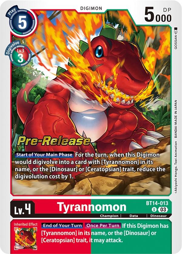 Tyrannomon [BT14-013] [Blast Ace Pre-Release Cards] - Paradise Hobbies LLC