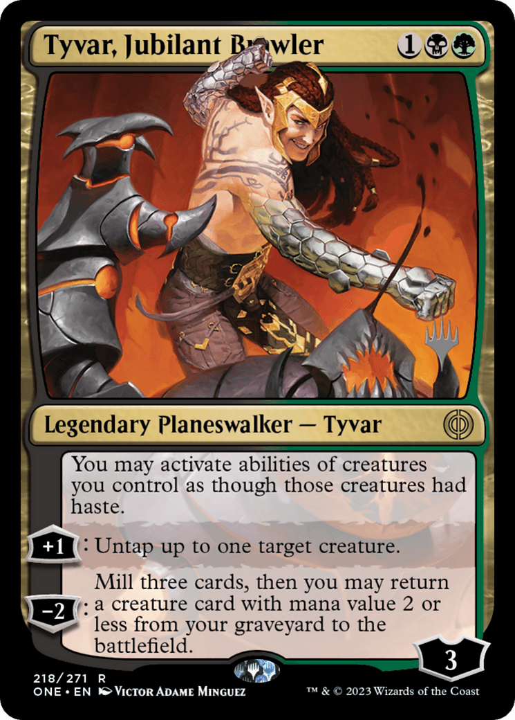 Tyvar, Jubilant Brawler (Promo Pack) [Phyrexia: All Will Be One Promos] - Paradise Hobbies LLC