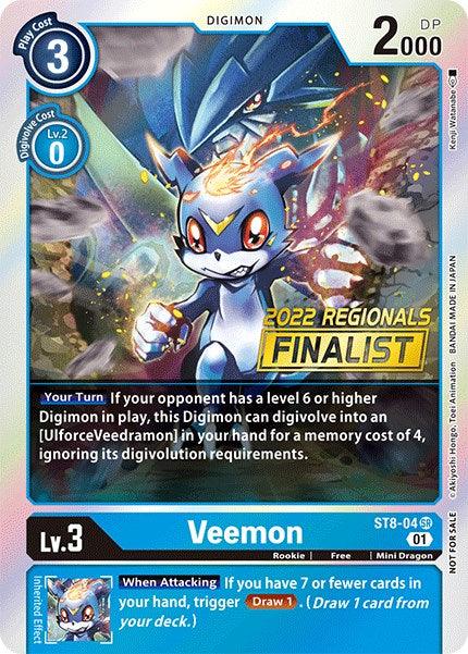 Veemon [ST8-04] (2022 Championship Online Regional) (Online Finalist) [Starter Deck: Ulforce Veedramon Promos] - Paradise Hobbies LLC