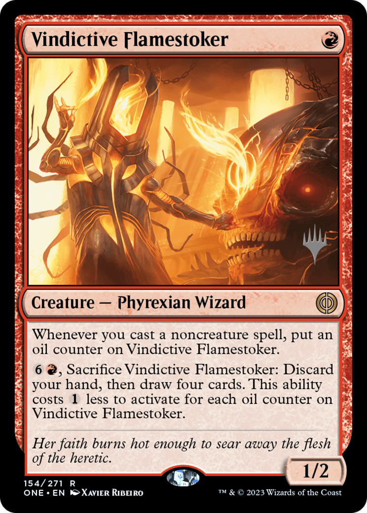 Vindictive Flamestoker (Promo Pack) [Phyrexia: All Will Be One Promos] - Paradise Hobbies LLC