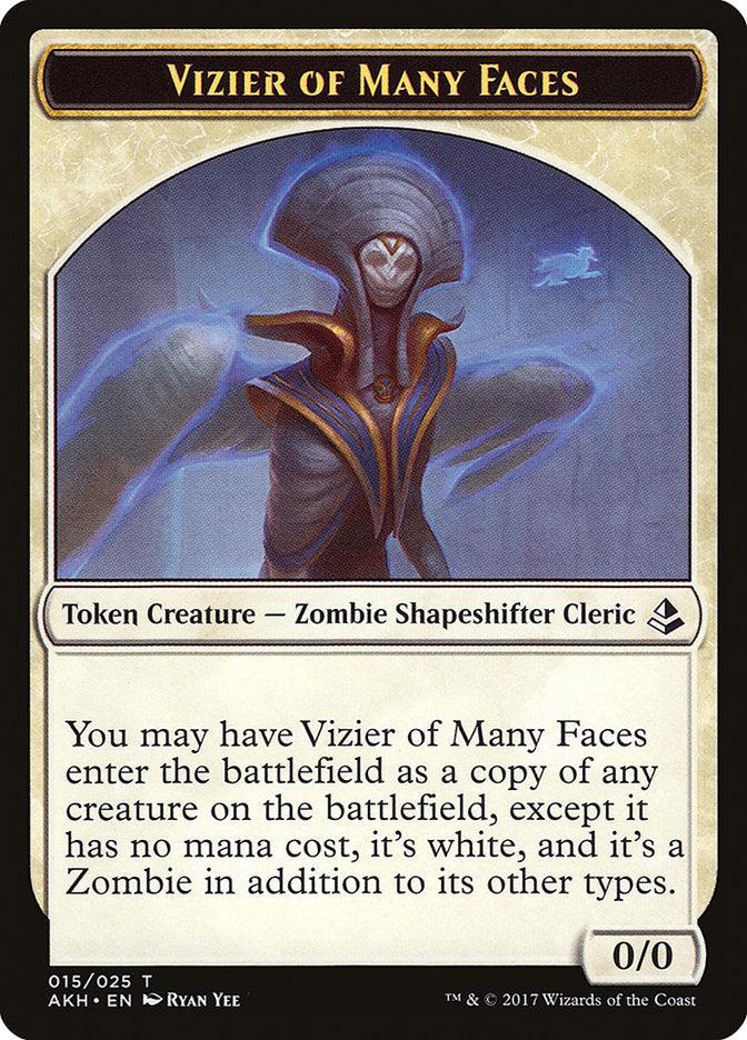 Vizier of Many Faces // Zombie Double-Sided Token [Amonkhet Tokens] - Paradise Hobbies LLC