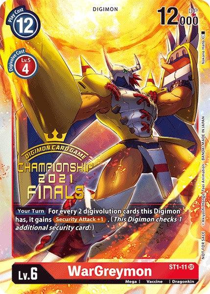 WarGreymon [ST1-11] (2021 Championship Finals Event Pack Alt-Art Gold Stamp Set) [Starter Deck: Gaia Red Promos] - Paradise Hobbies LLC