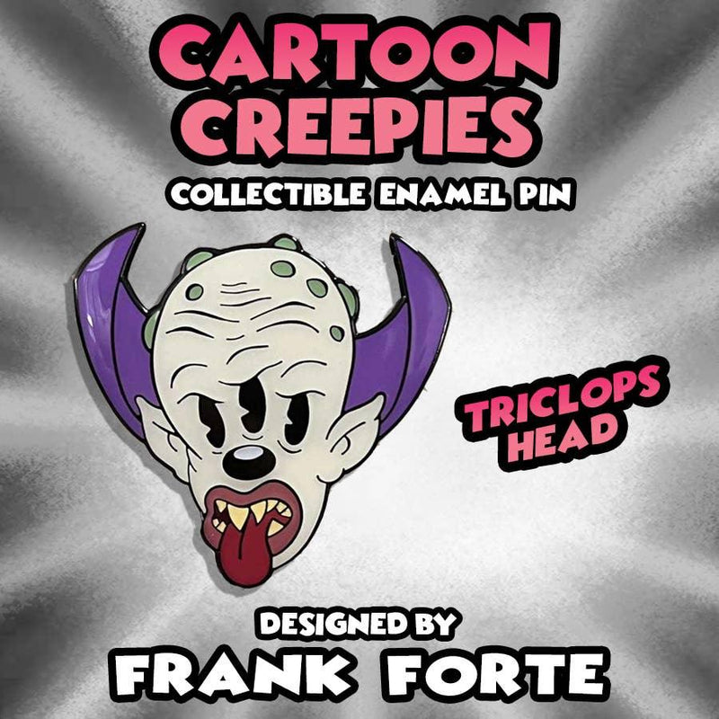 Xeno Pop - Cartoon Creepies-Triclops Head-1.5" Hard Enamel Pin - Paradise Hobbies LLC