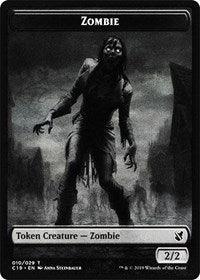 Zombie (010) // Zombie (011) Double-Sided Token [Commander 2019 Tokens] - Paradise Hobbies LLC