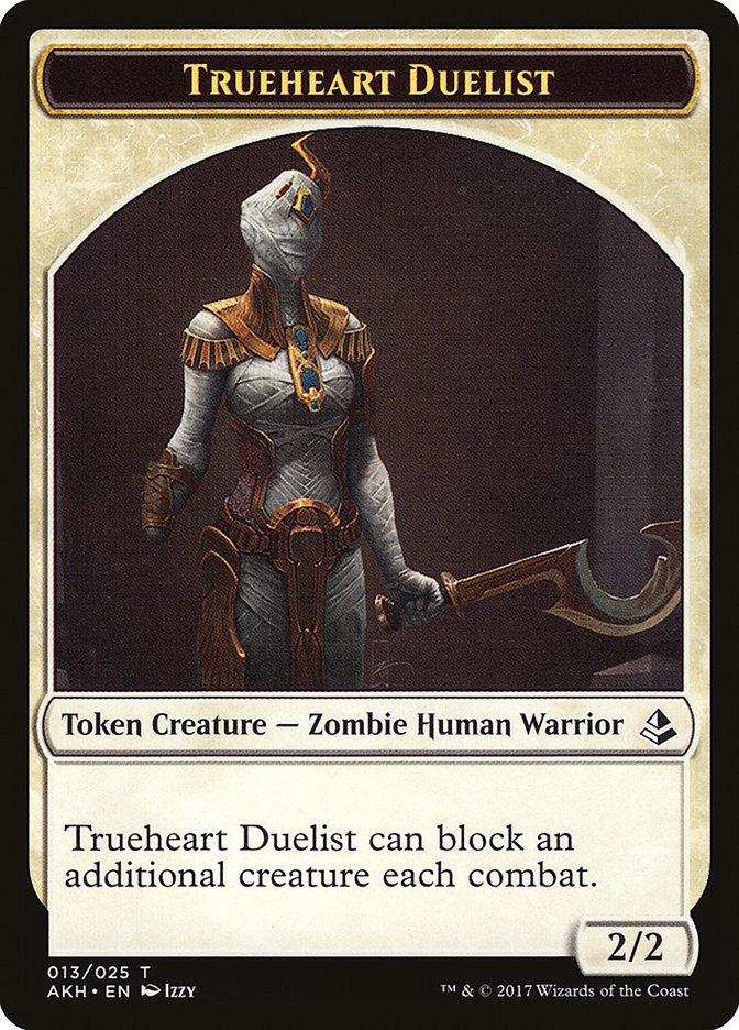 Zombie // Trueheart Duelist Double-Sided Token [Amonkhet Tokens] - Paradise Hobbies LLC